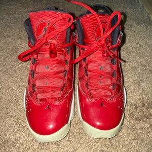 Jordan Kids Red and White Sneakers